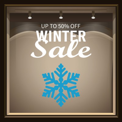 Winter Sale Snowflake, Εκπτωτικά, Αυτοκόλλητα βιτρίνας, 80 x 109 εκ. (51611)
